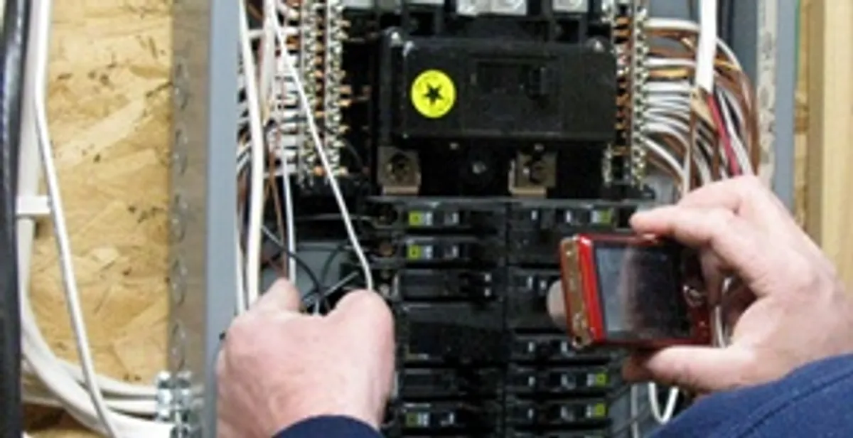 Home electrical inspection of circuit breaker panel by licensed electrician in Flagstaff, AZ